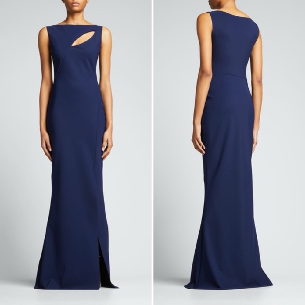 Chiara Boni La Petite Robe Karida Sleeveless Cutout Gown Size‎ XL Navy